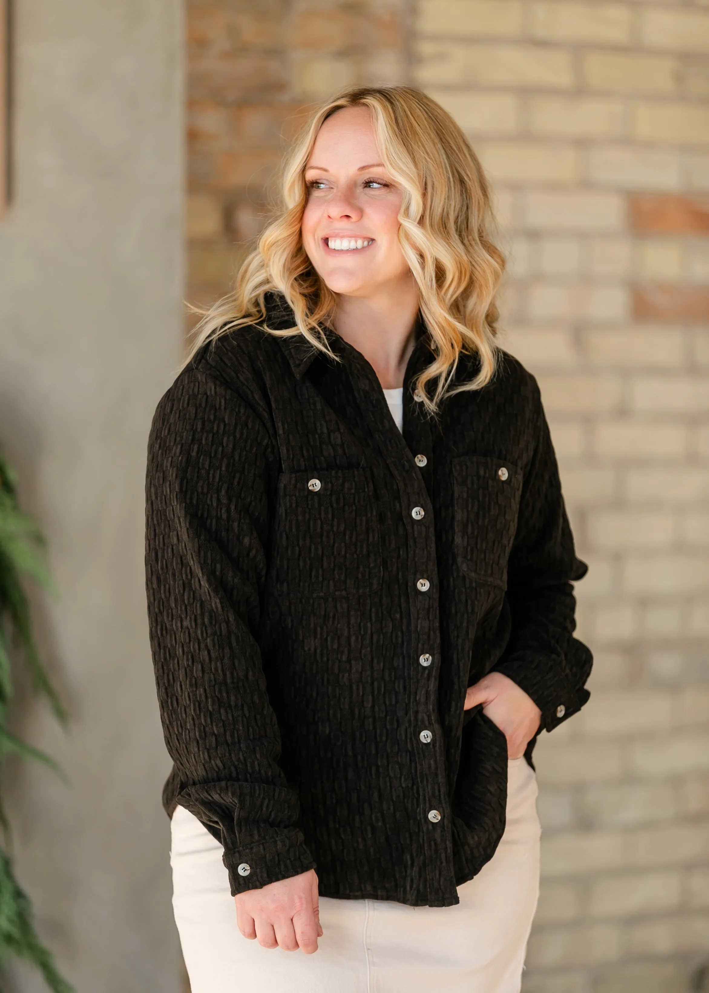 Effie Textured Button Up Shacket