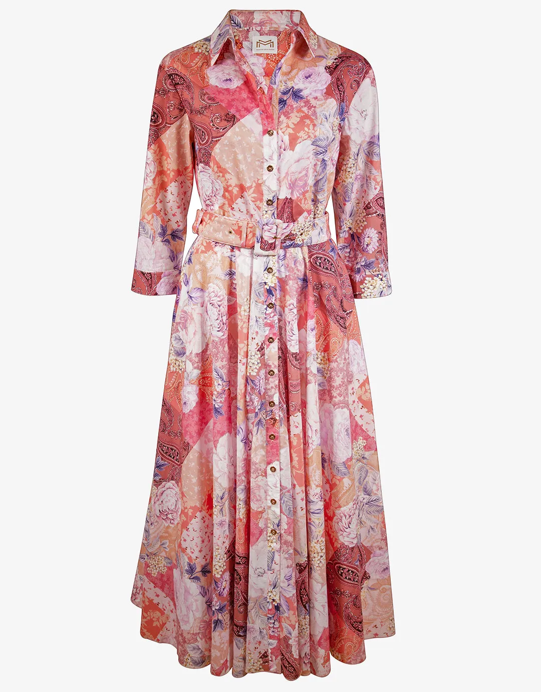 Euphoria Belted Shirt Dress - Rose Infusion