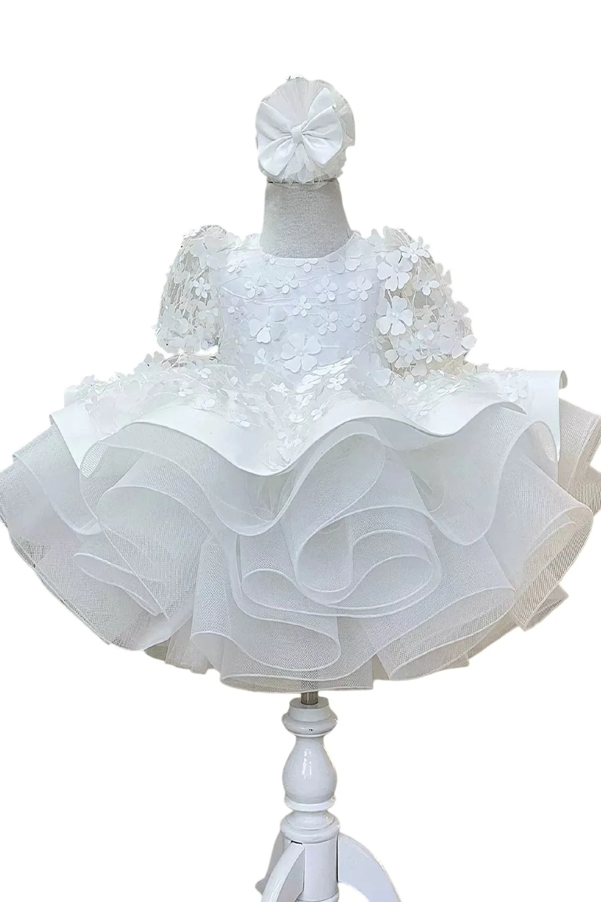 Fiona White Party Dress - Layered