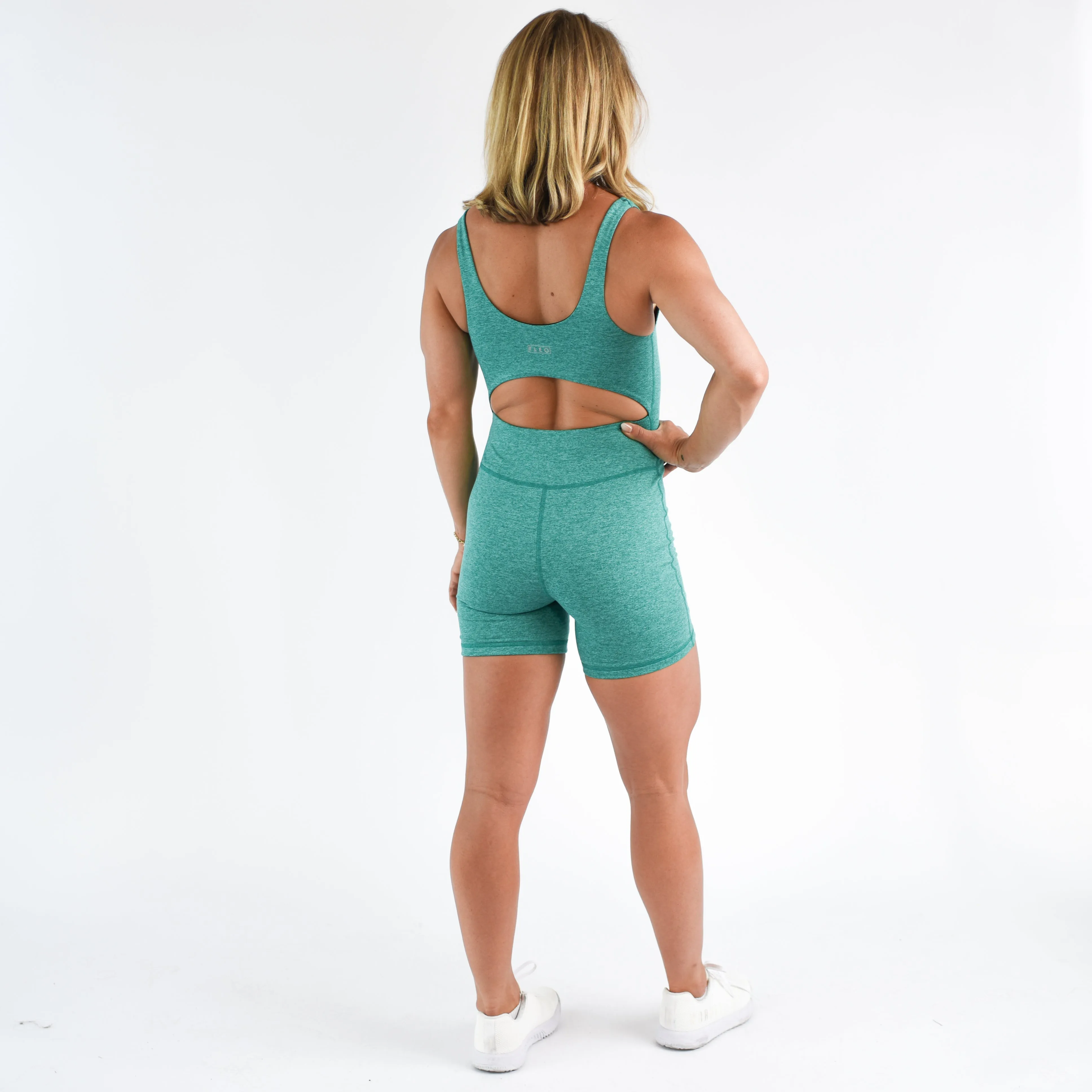 FLEO Open Back Bodysuit (Heather Emerald)