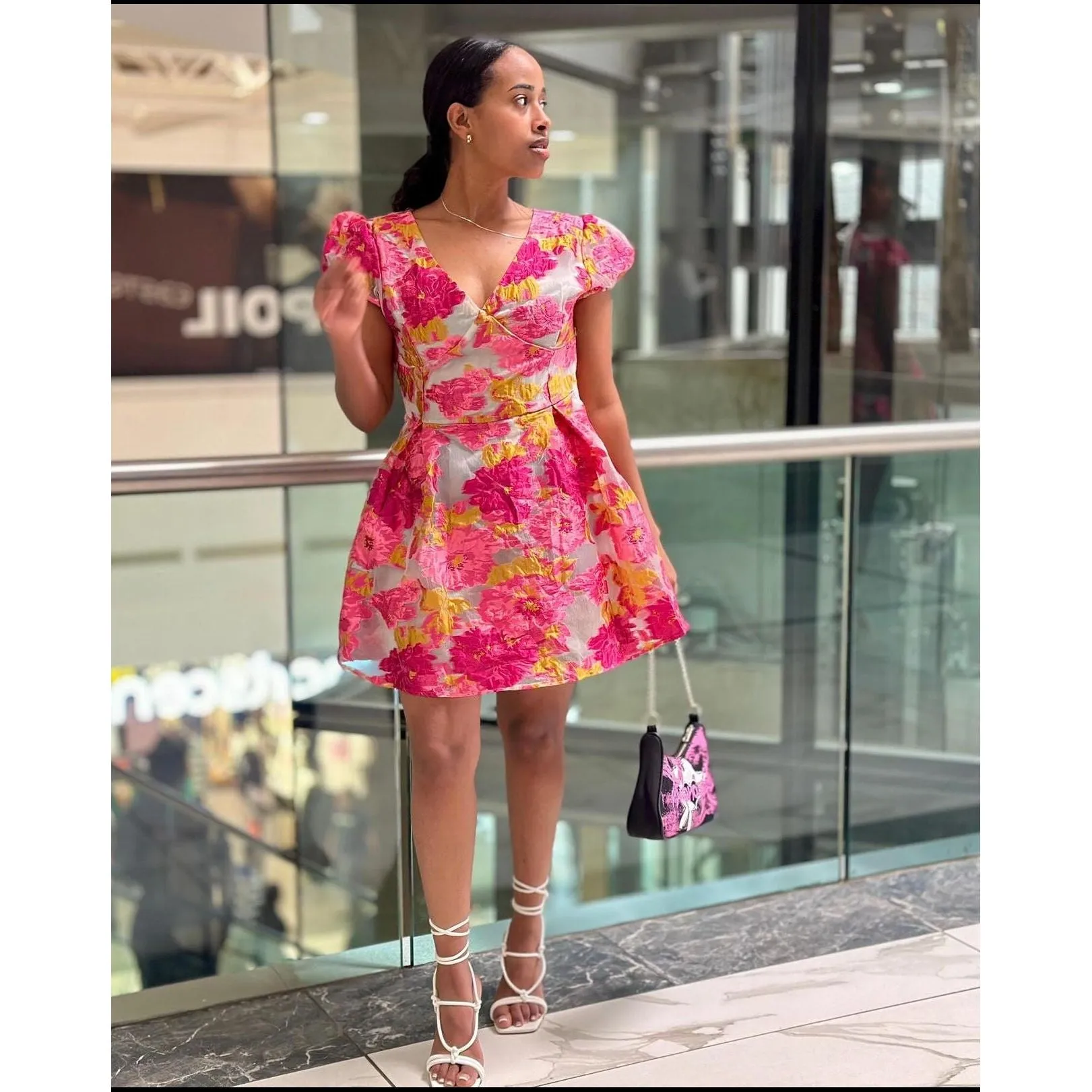 Floral Mini Puff Sleeve Dress