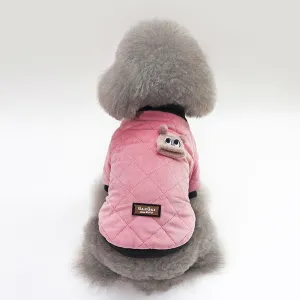 Fluffy Warm Padded Winter Clothing Small Dog Jacket