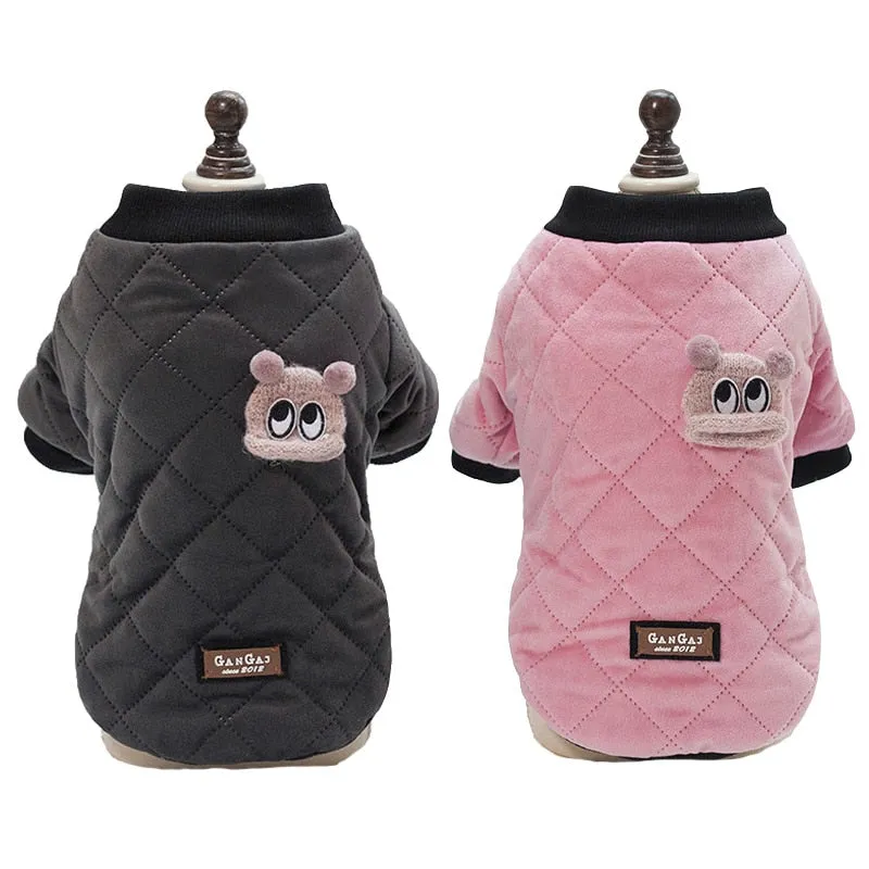 Fluffy Warm Padded Winter Clothing Small Dog Jacket