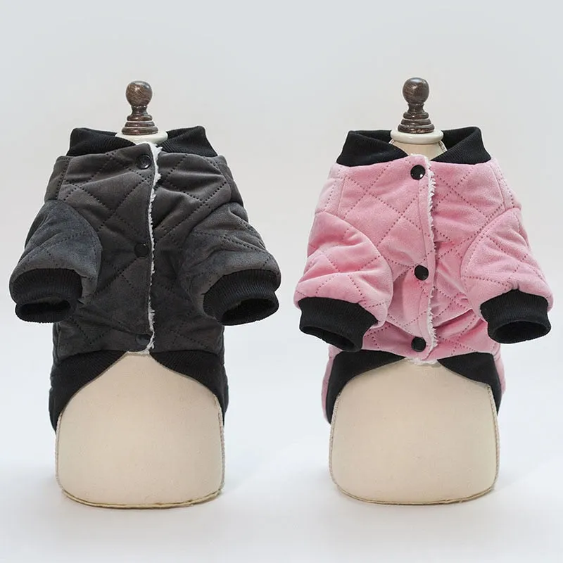 Fluffy Warm Padded Winter Clothing Small Dog Jacket