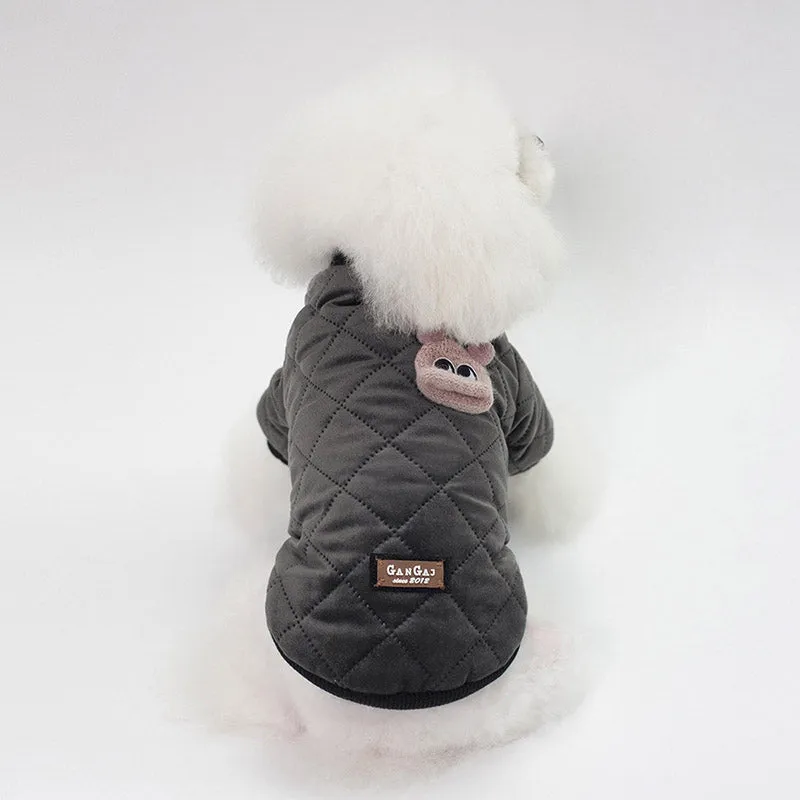 Fluffy Warm Padded Winter Clothing Small Dog Jacket