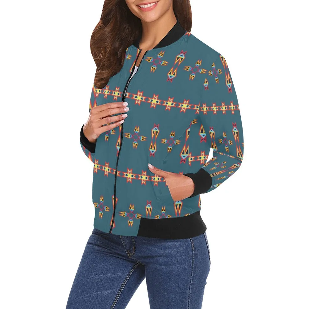 Four Directions Lodges Ocean Bomber Jacket for Women