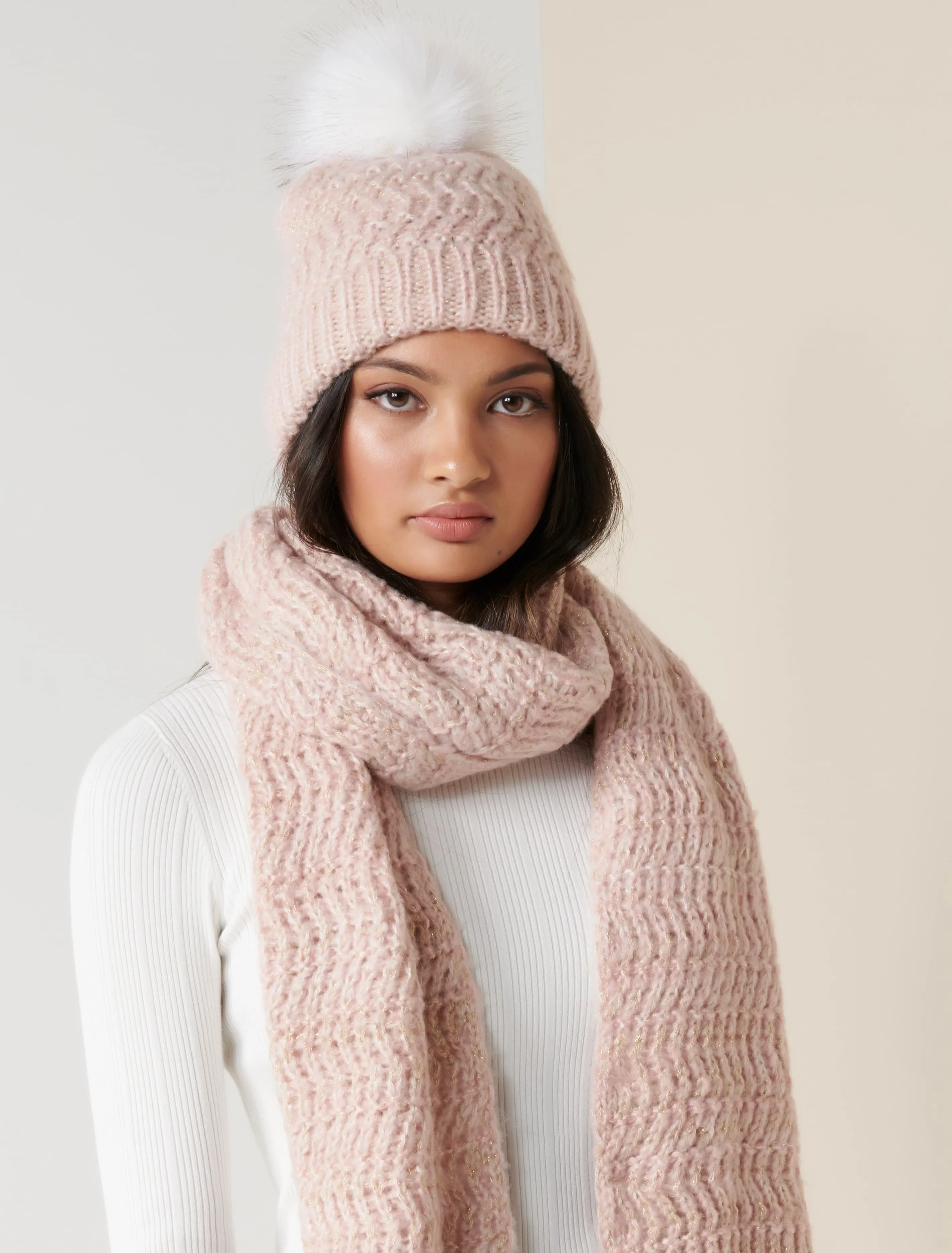 Georgina Metallic Knit Scarf