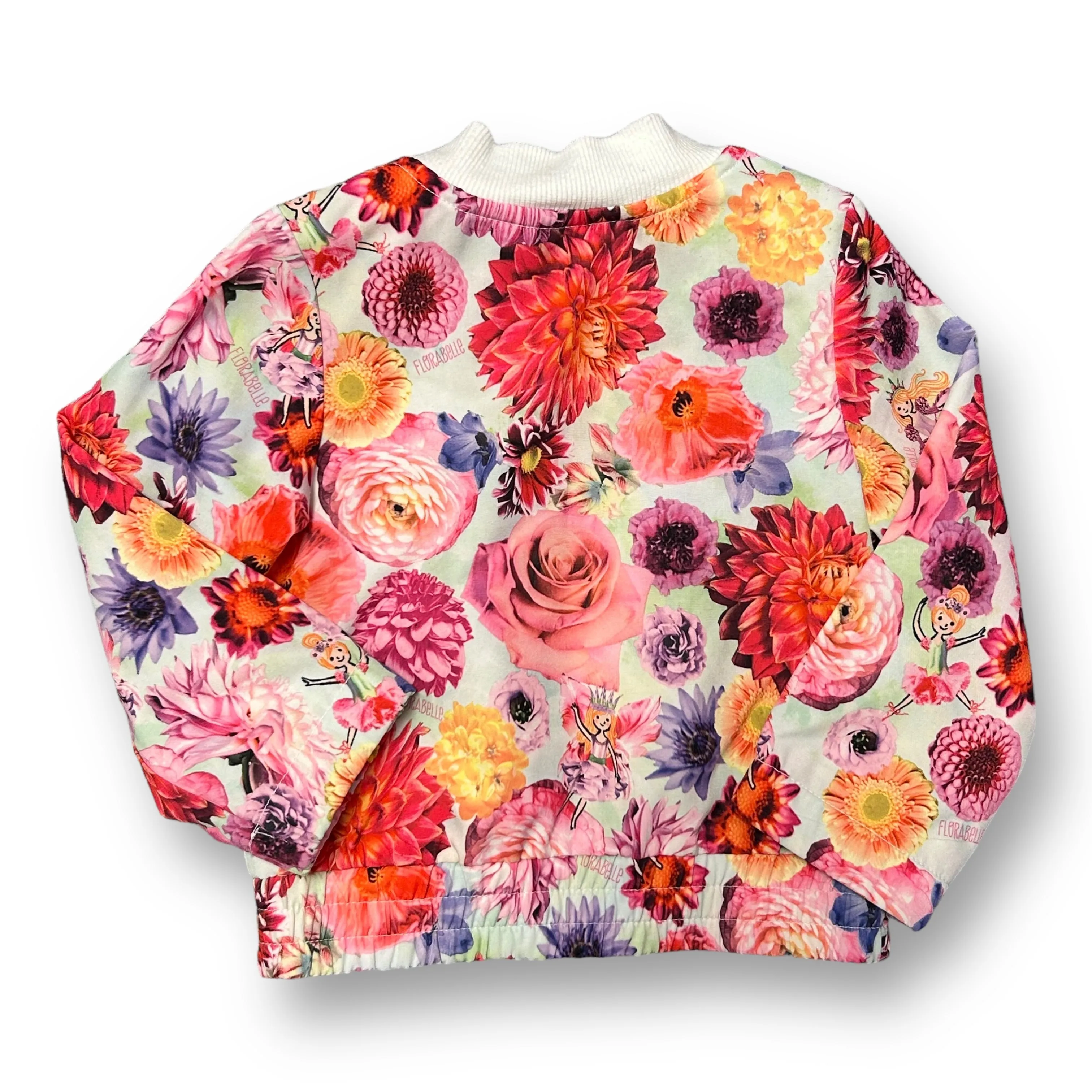 Girls Florabelle Size 12 Months Floral Print Zippered Bomber Jacket