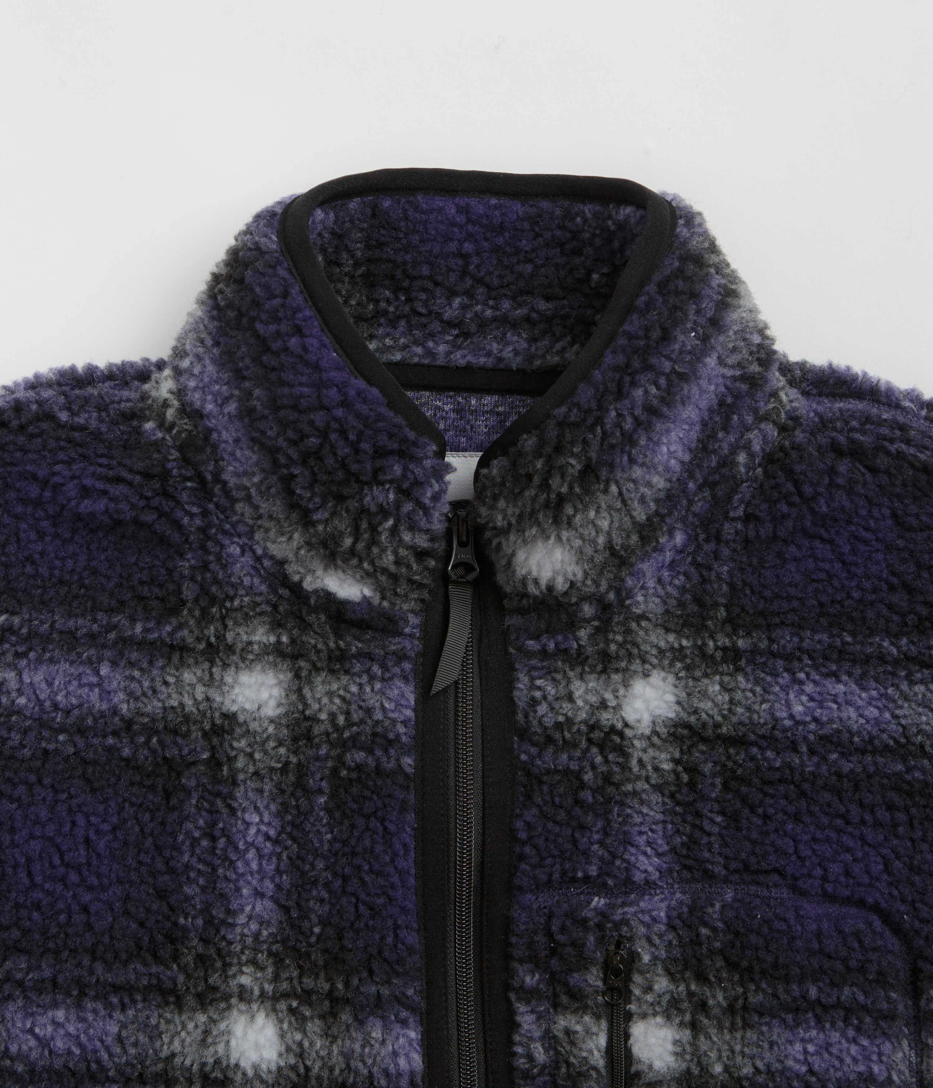 Gramicci Shadow Plaid Sherpa Jacket - Purple Shadow Plaid