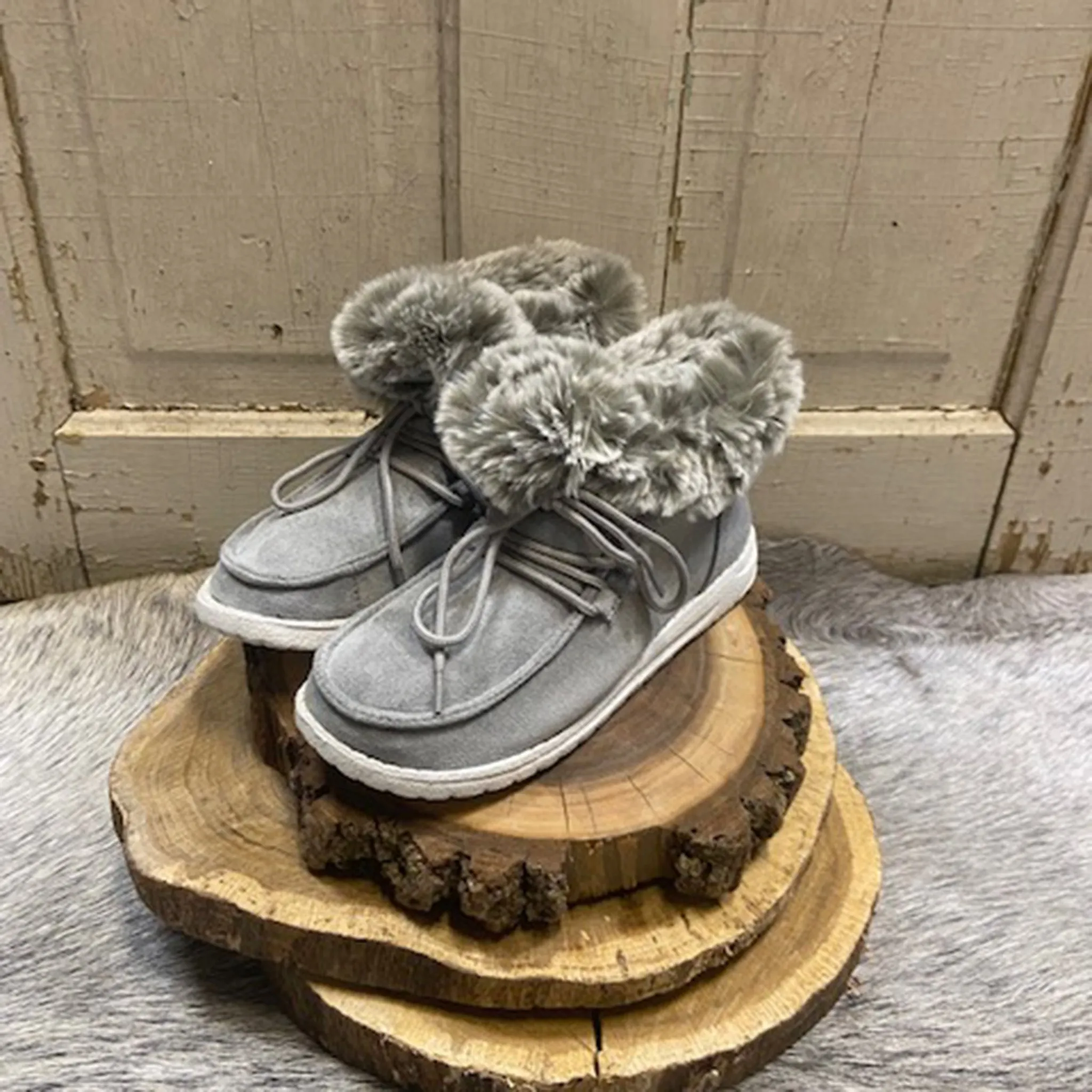 Grey Furry Farren Shoe