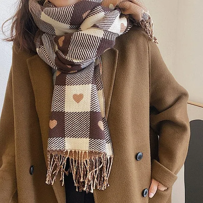 Heart Pattern Scarf