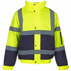 HI VIS 2 TONE BOMBER JACKET YELLOW / ORANGE