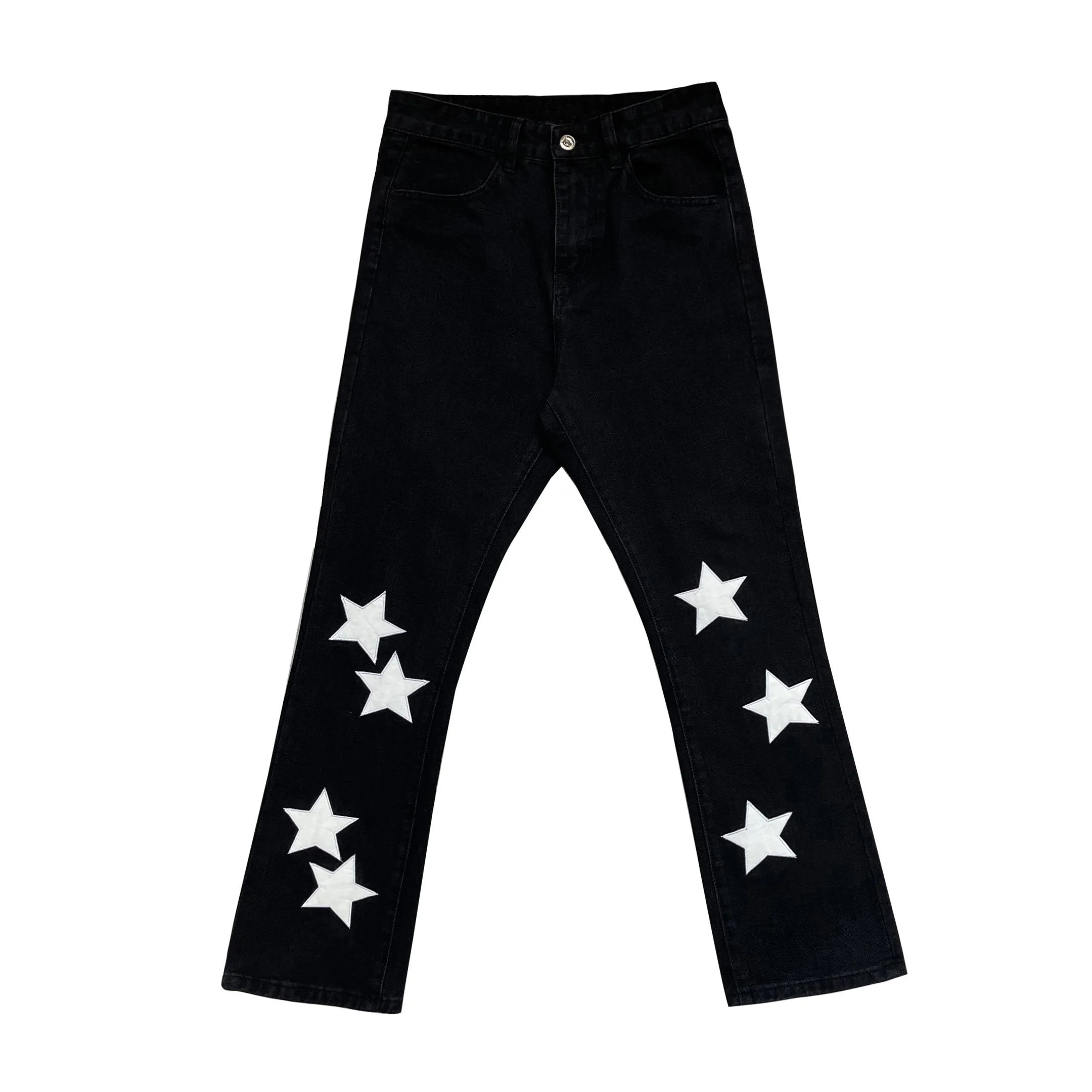 Hip-hop street print denim trousers