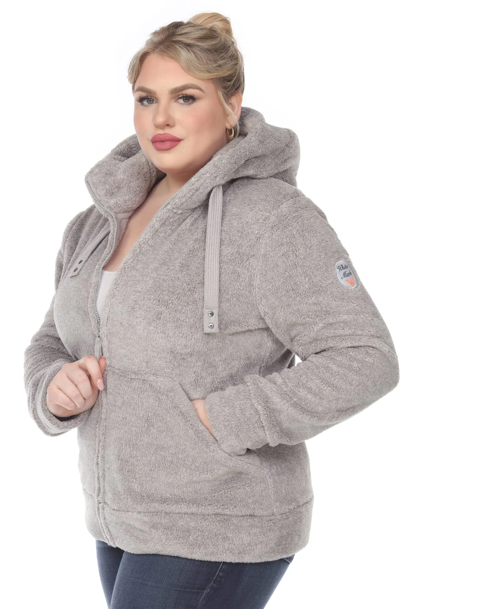 Hooded Sherpa Jacket | Grey