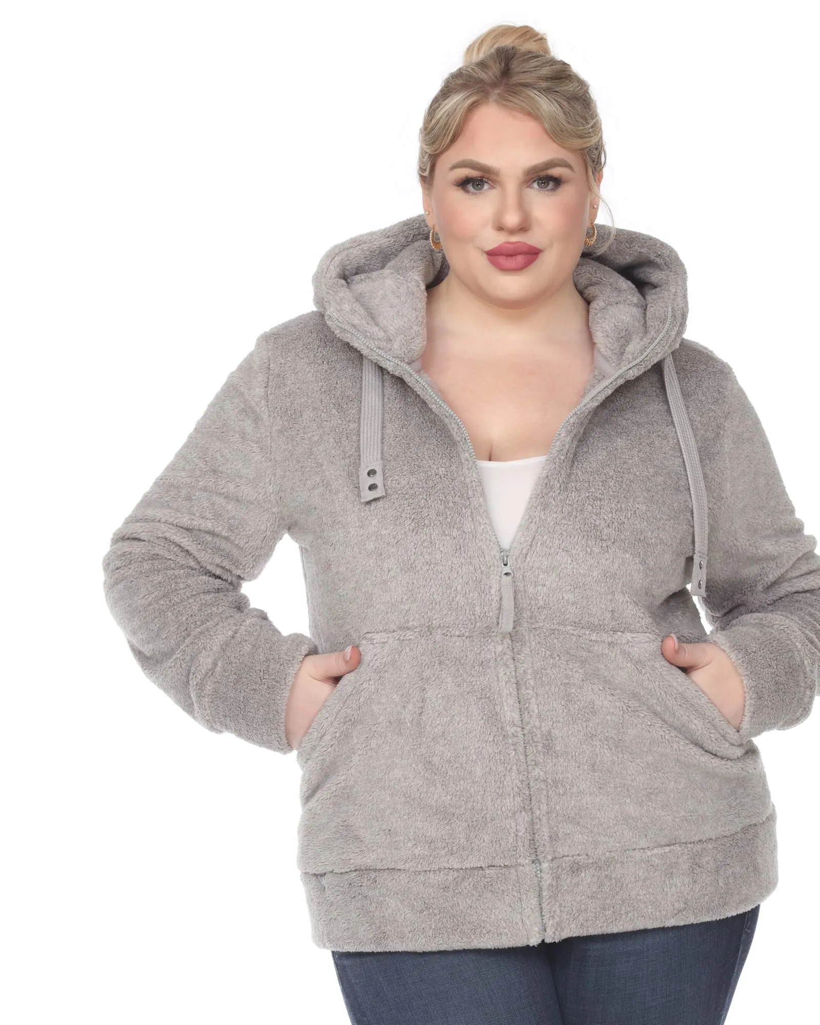 Hooded Sherpa Jacket | Grey