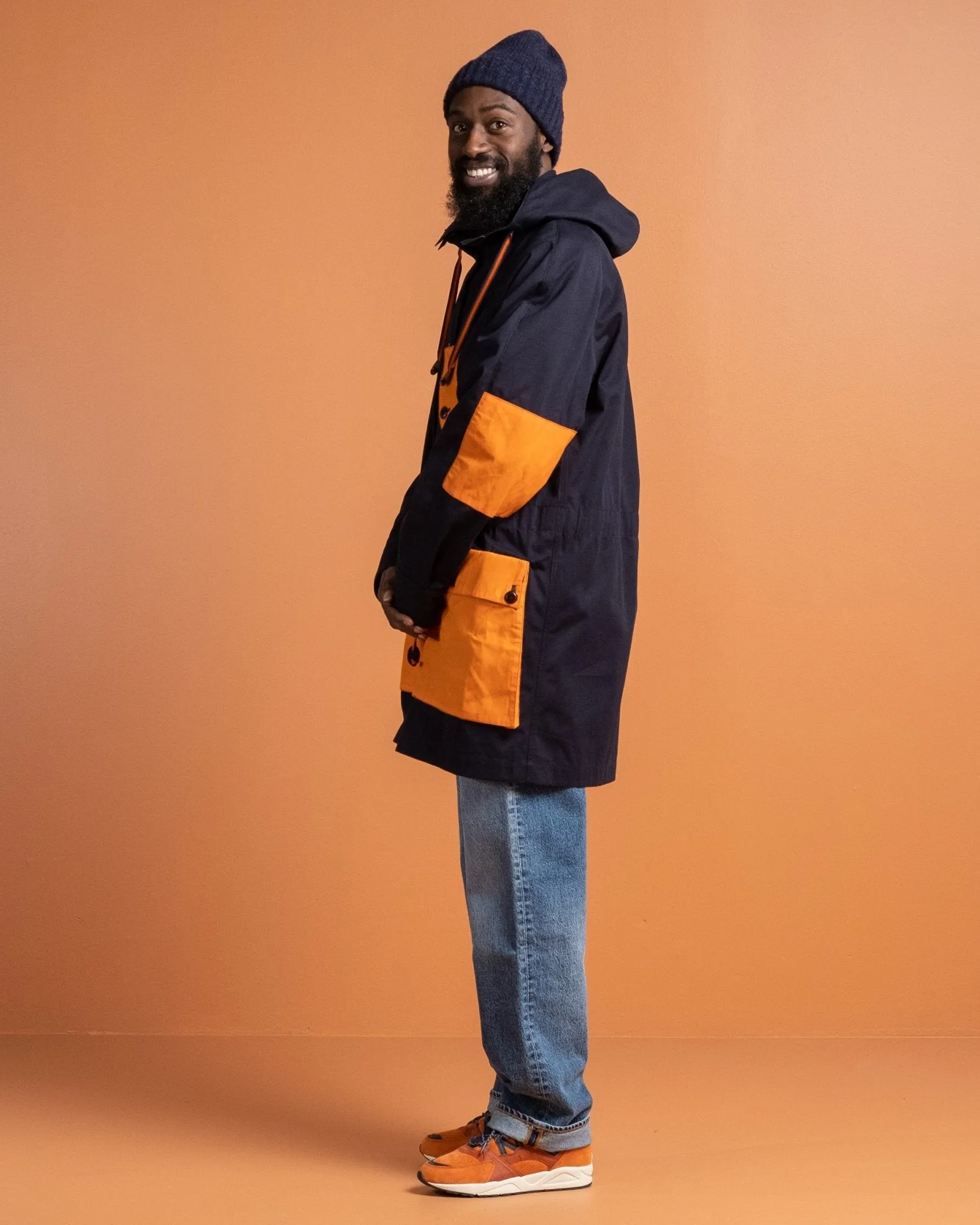 Indigofera x Second Sunrise Storm Jacket Navy/Orange