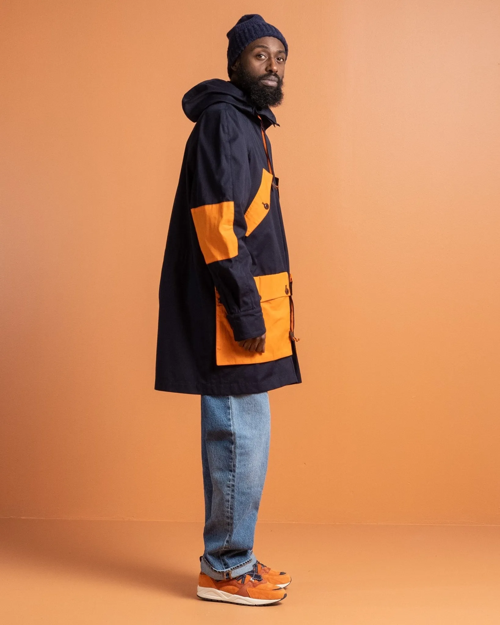 Indigofera x Second Sunrise Storm Jacket Navy/Orange