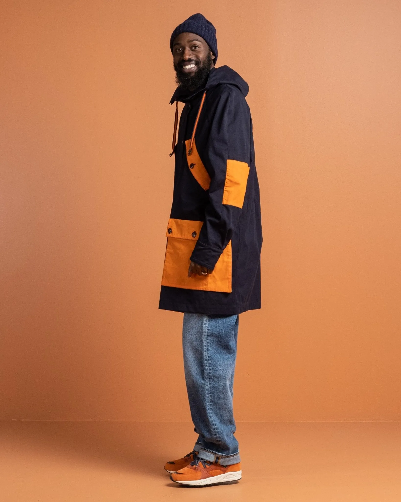 Indigofera x Second Sunrise Storm Jacket Navy/Orange