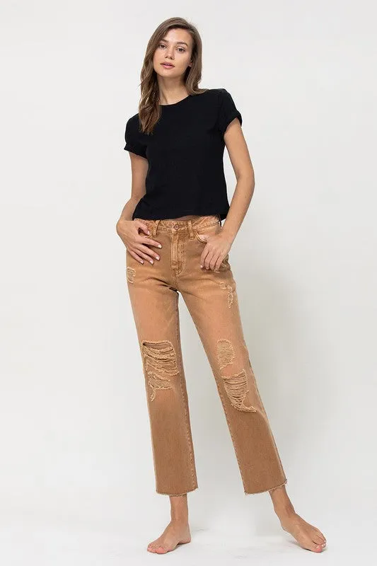 Irene High-RIse Straight Crop Jeans