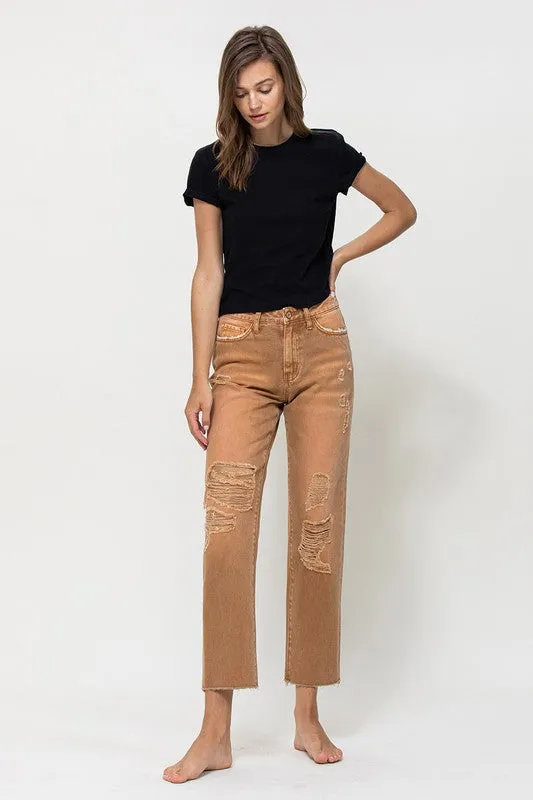 Irene High-RIse Straight Crop Jeans