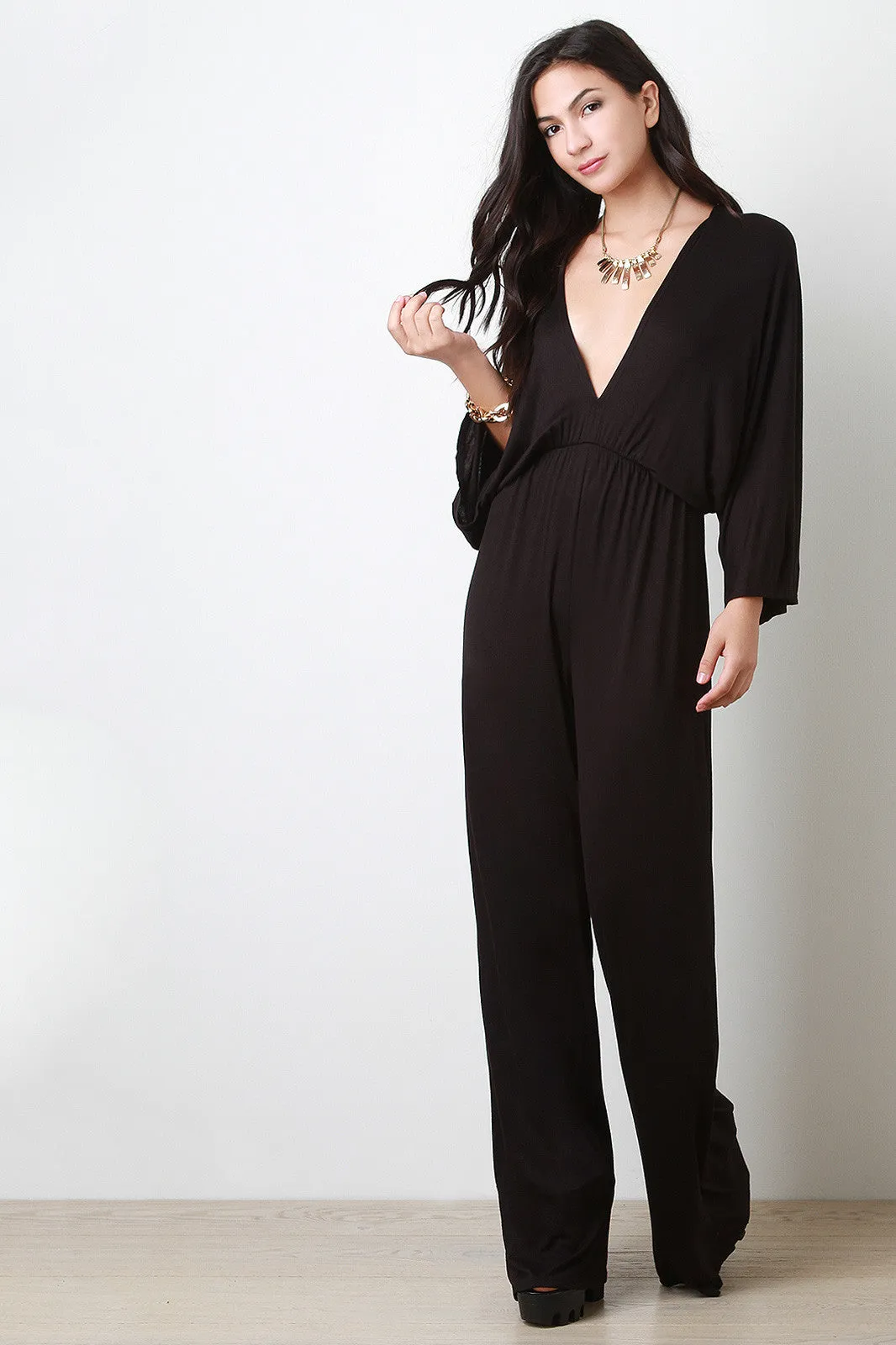 Jersey Knit Palazzo Jumpsuit