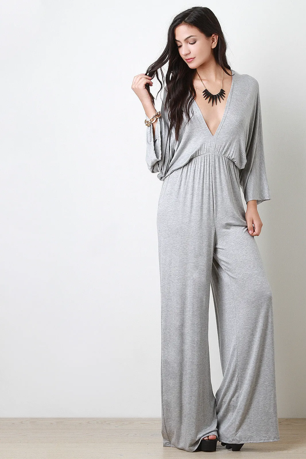 Jersey Knit Palazzo Jumpsuit