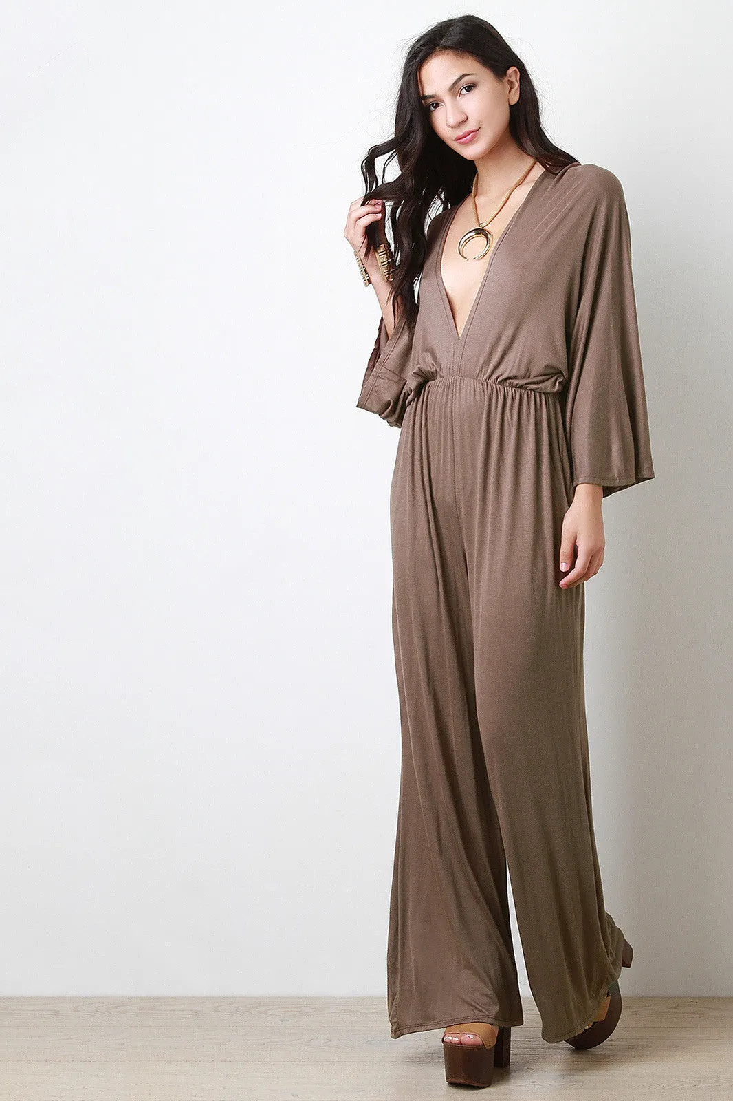 Jersey Knit Palazzo Jumpsuit