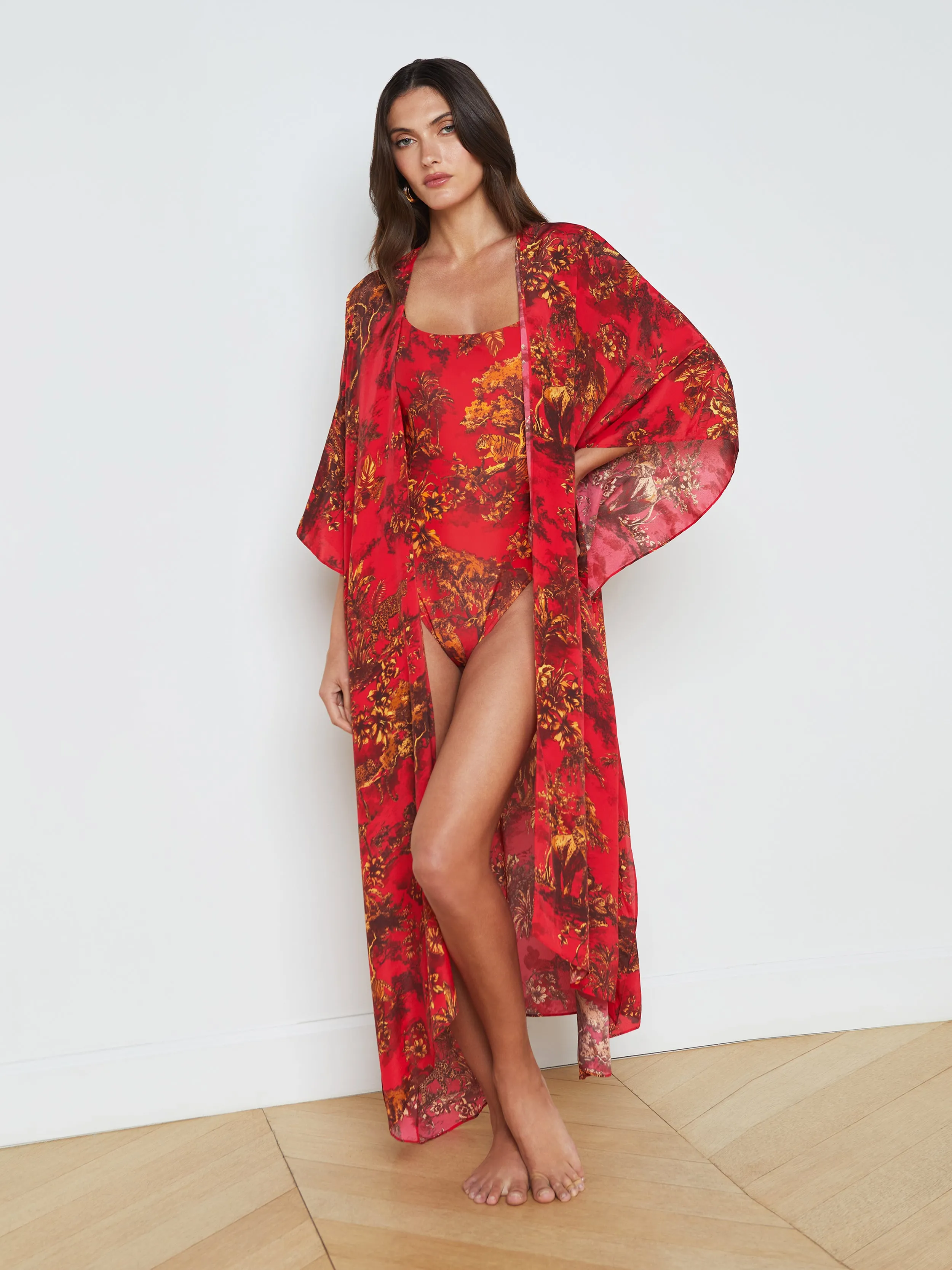 Kara Silk-Blend Kimono Cover-Up