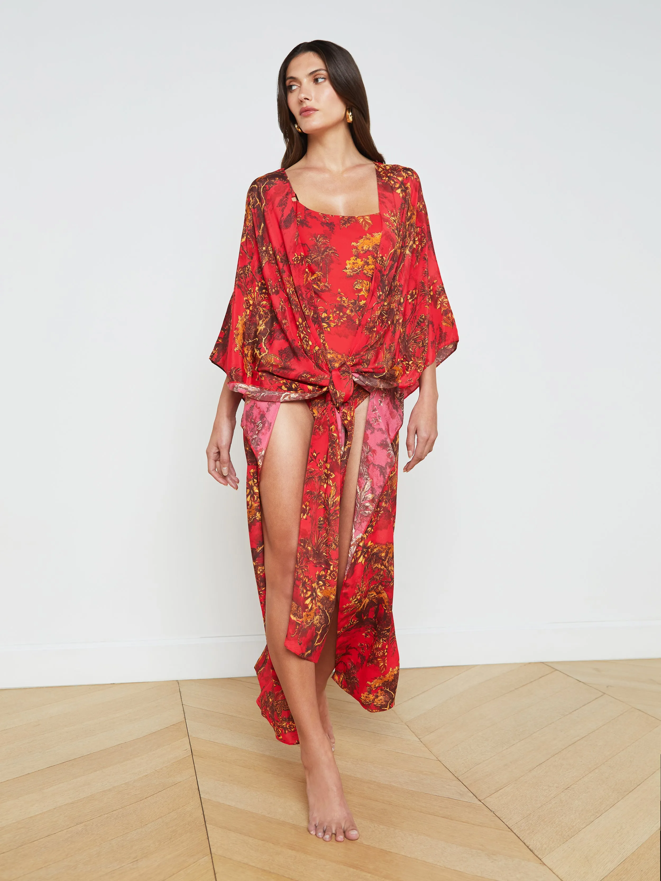 Kara Silk-Blend Kimono Cover-Up