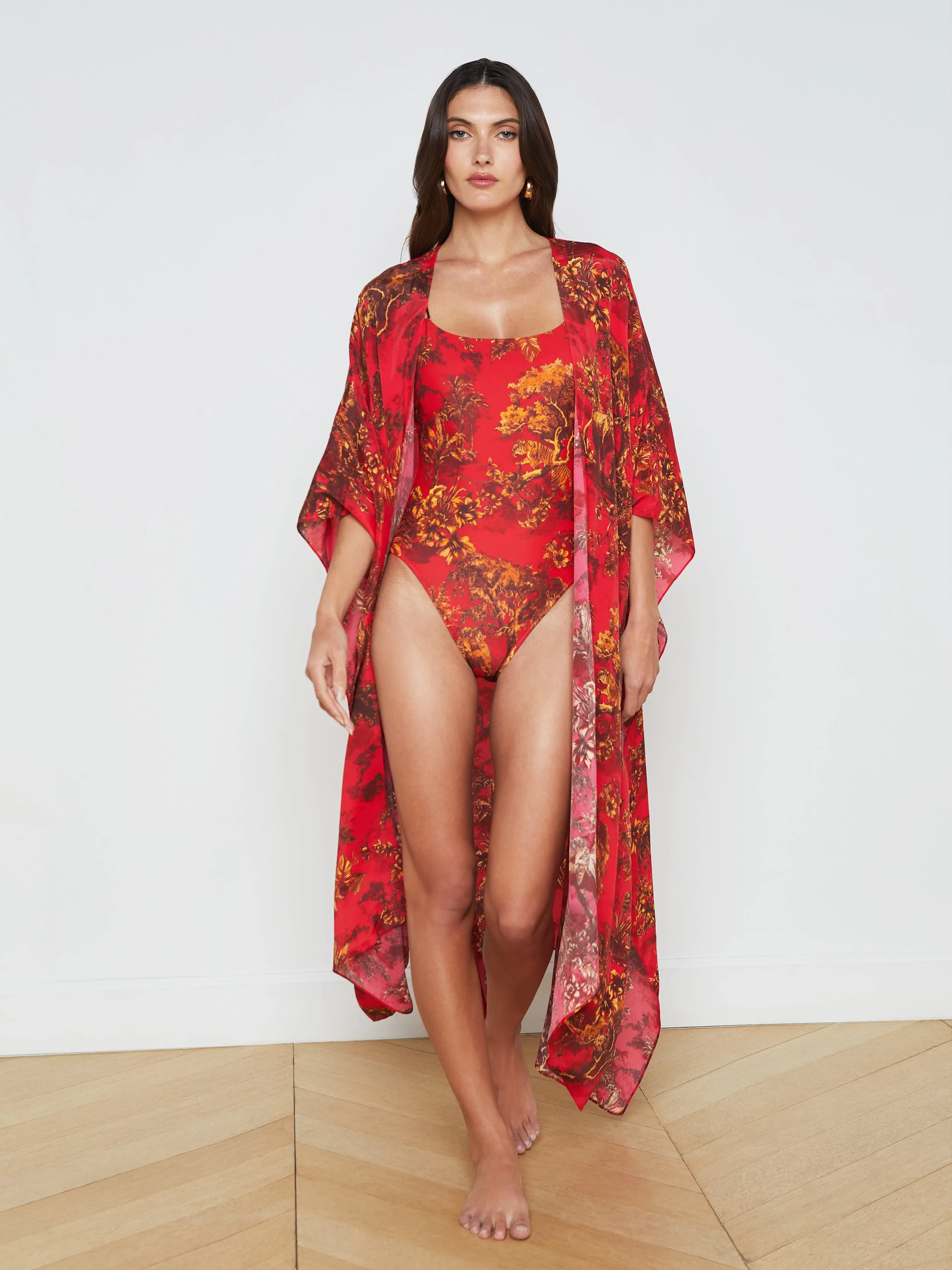 Kara Silk-Blend Kimono Cover-Up