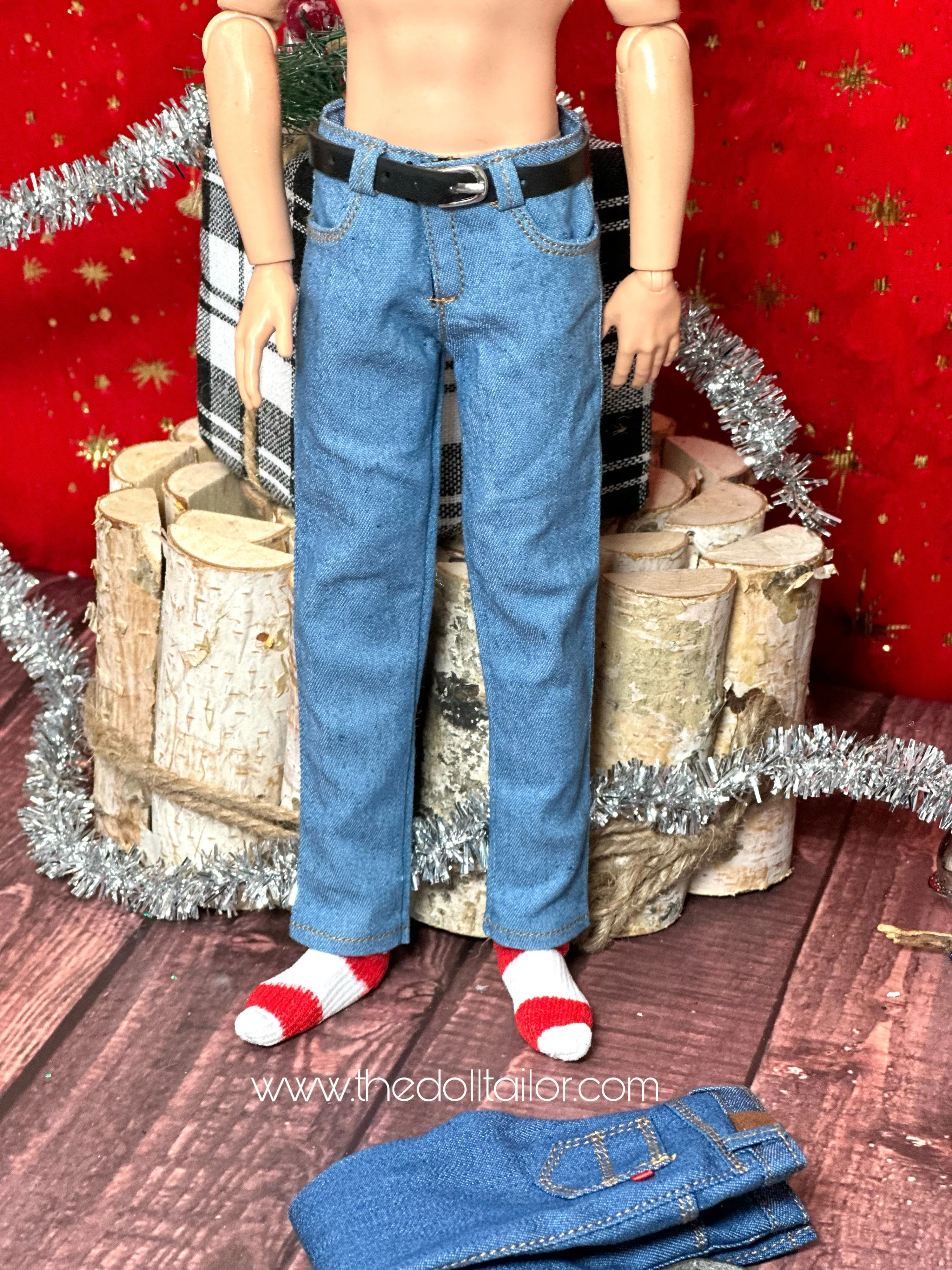 Ken doll jeans realistic jeans for Ken dolls 1/6 scale jeans for dolls