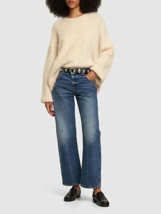 Khaite   Kerrie mid rise straight cotton jeans 