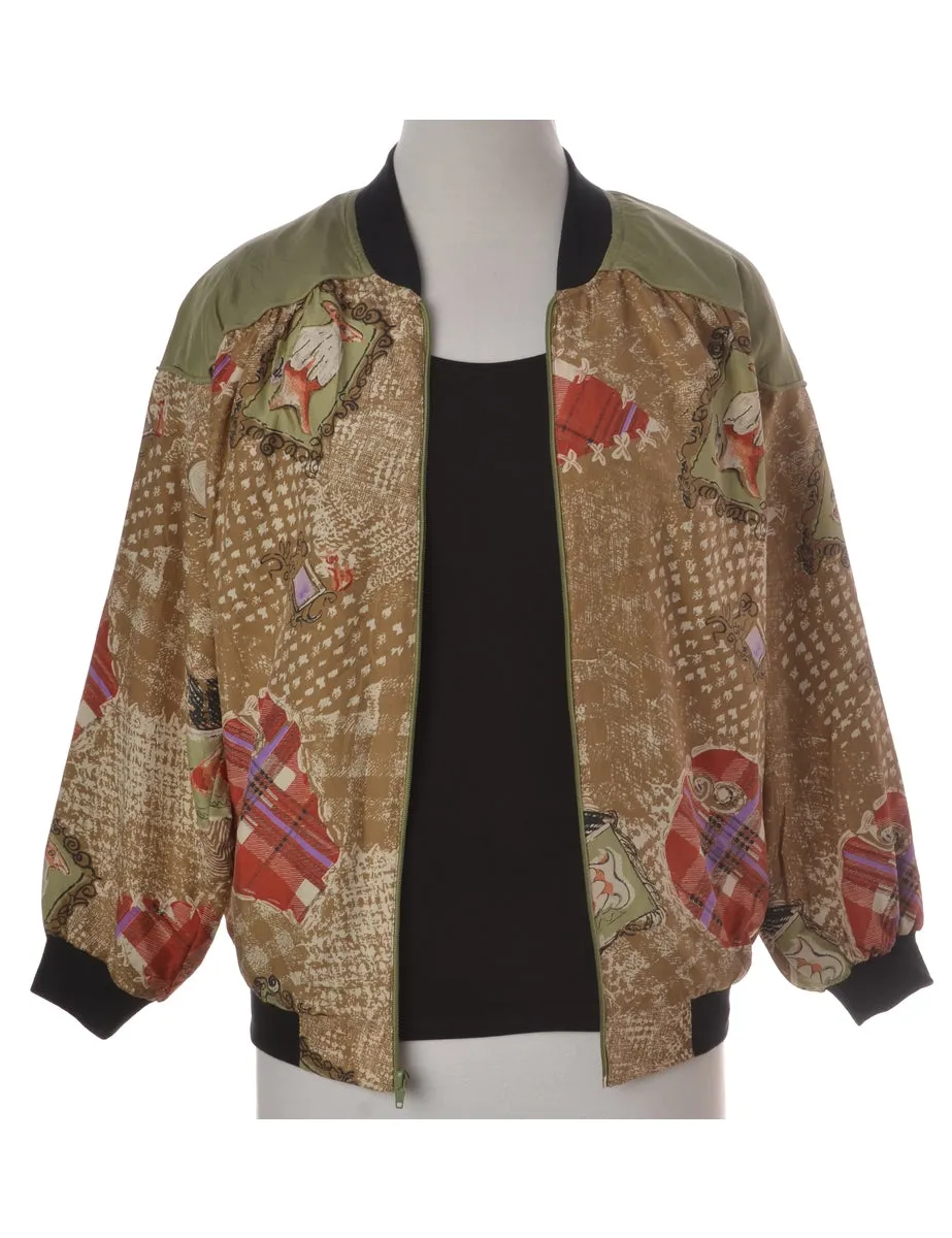 Label Light Brown Bomber Jacket