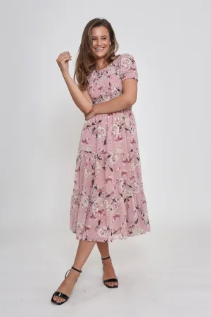 Leoni - Phoenix Dress Short Sleeve - Pink Floral