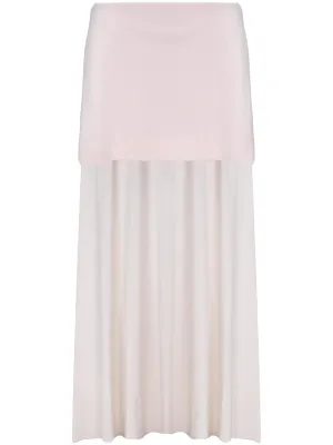 Light Pink Layered Wool Skirt