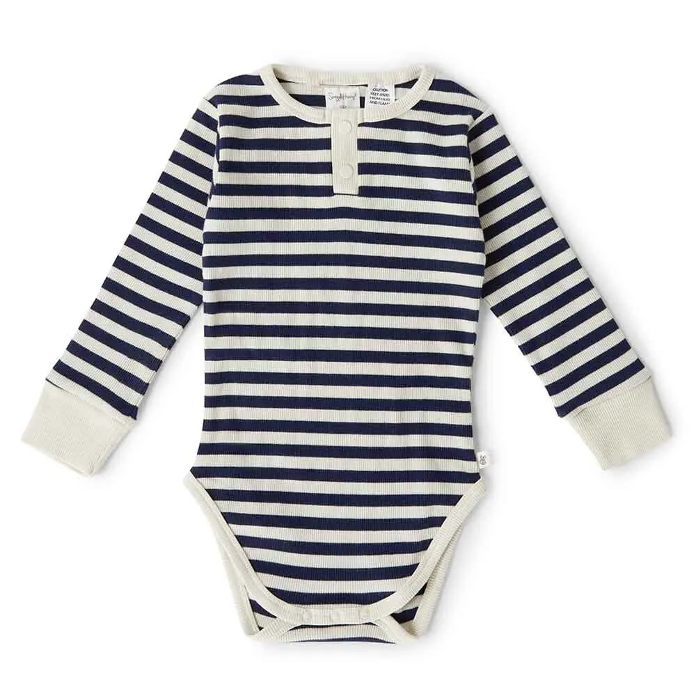 Long Sleeve Bodysuit | Moonlight Stripe