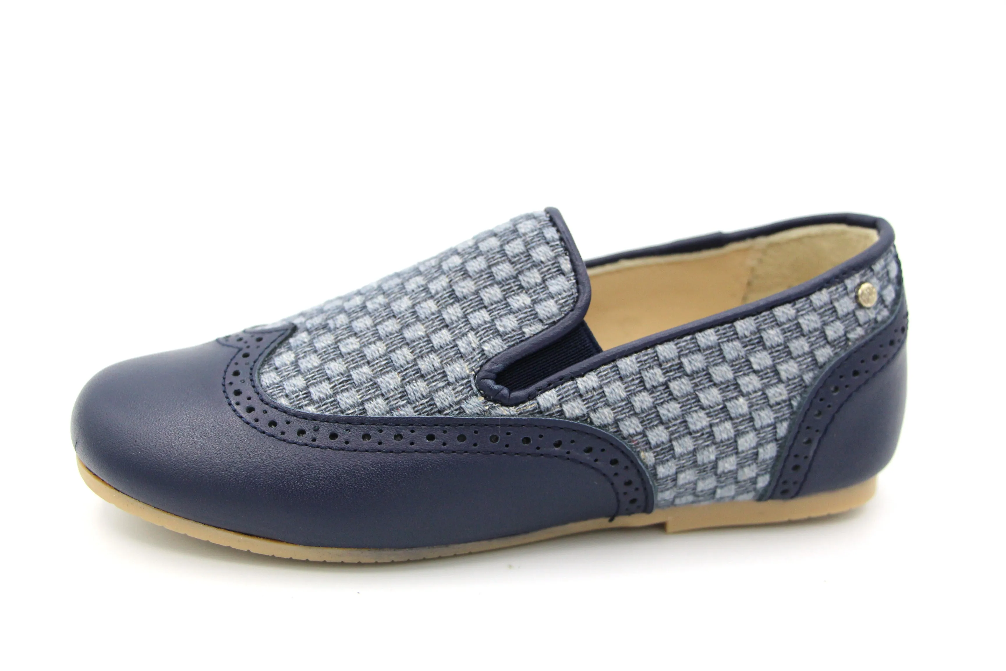 Manuela  Blue Two Tone Wingtip Slip On S3028