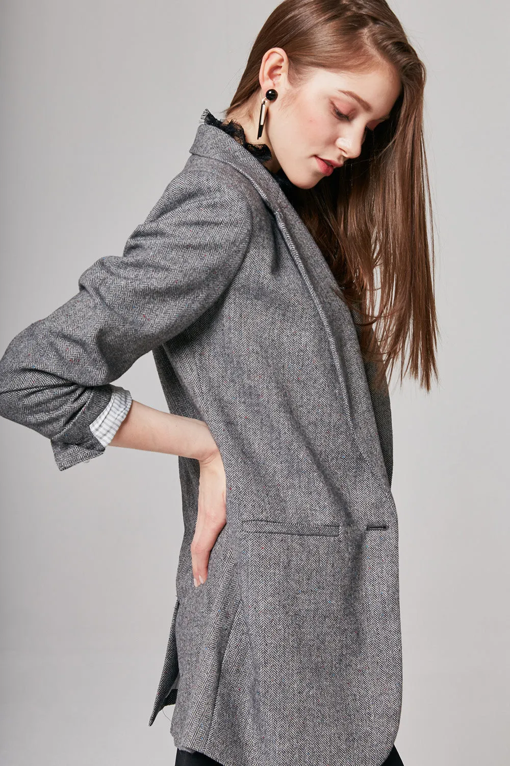 Maria Herringbone Blazer