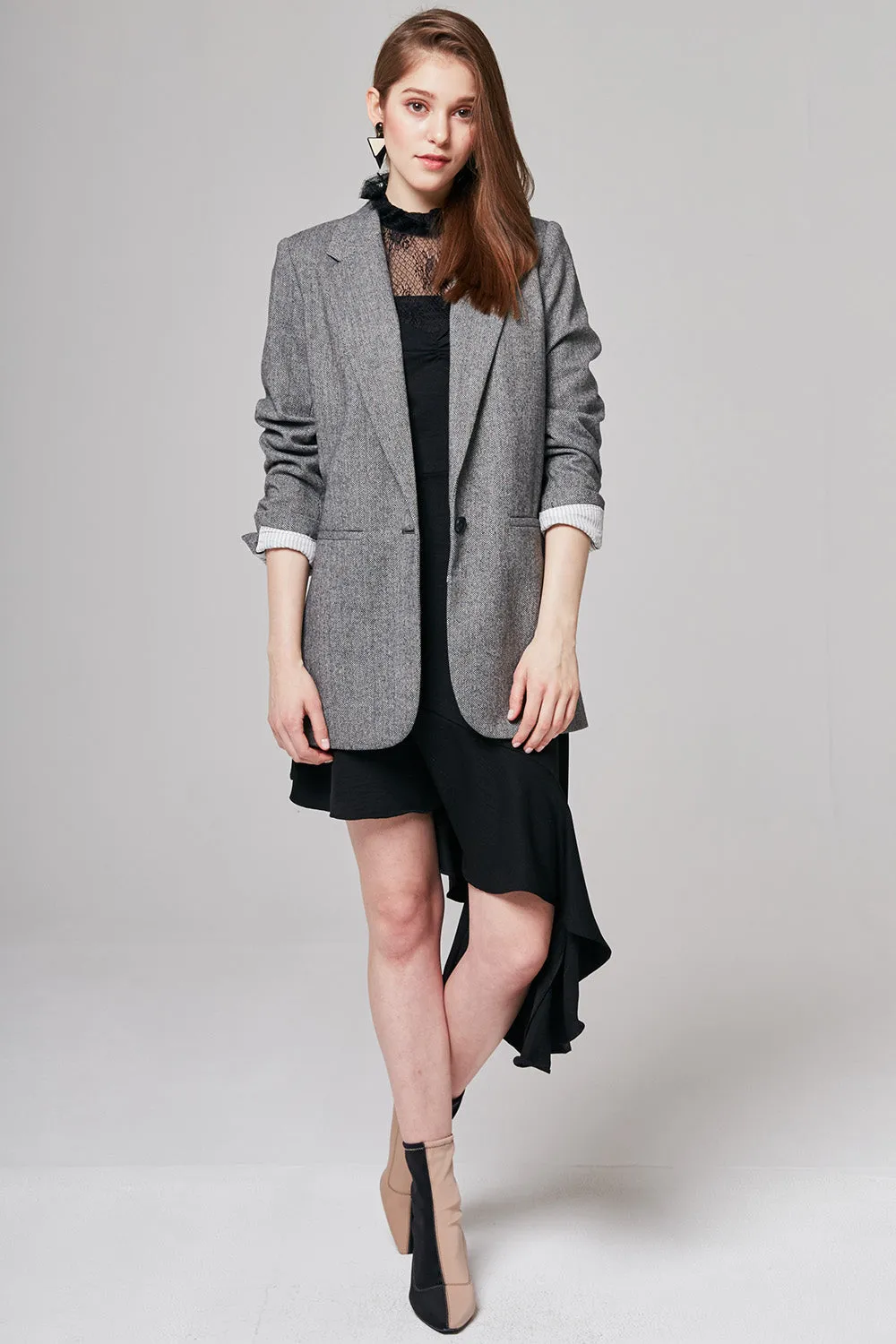 Maria Herringbone Blazer