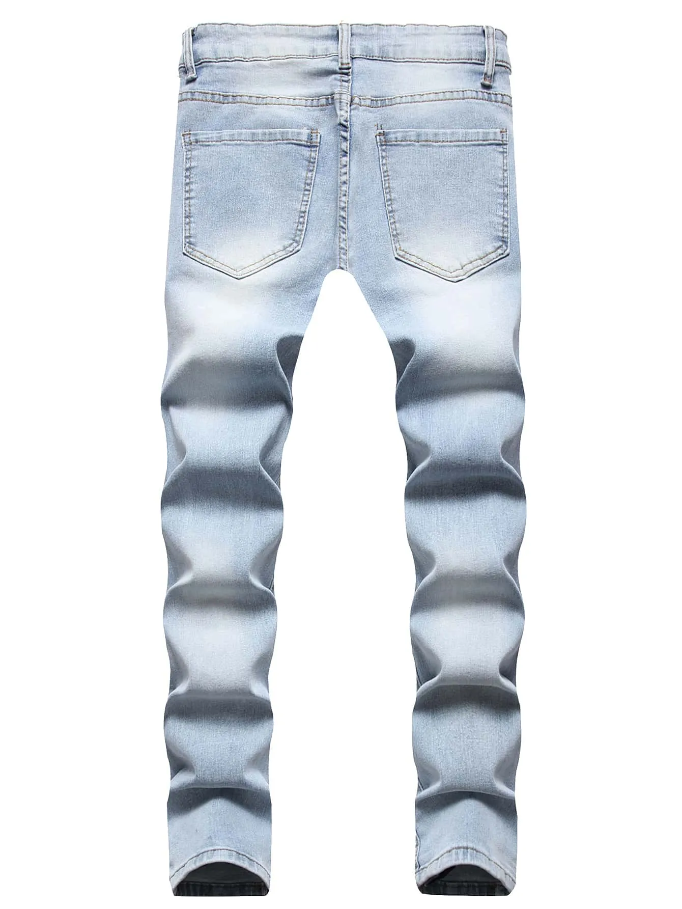 Men Slant Pocket Ripped Jeans