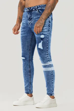 Men's Blue Skinny Jean - Ripped