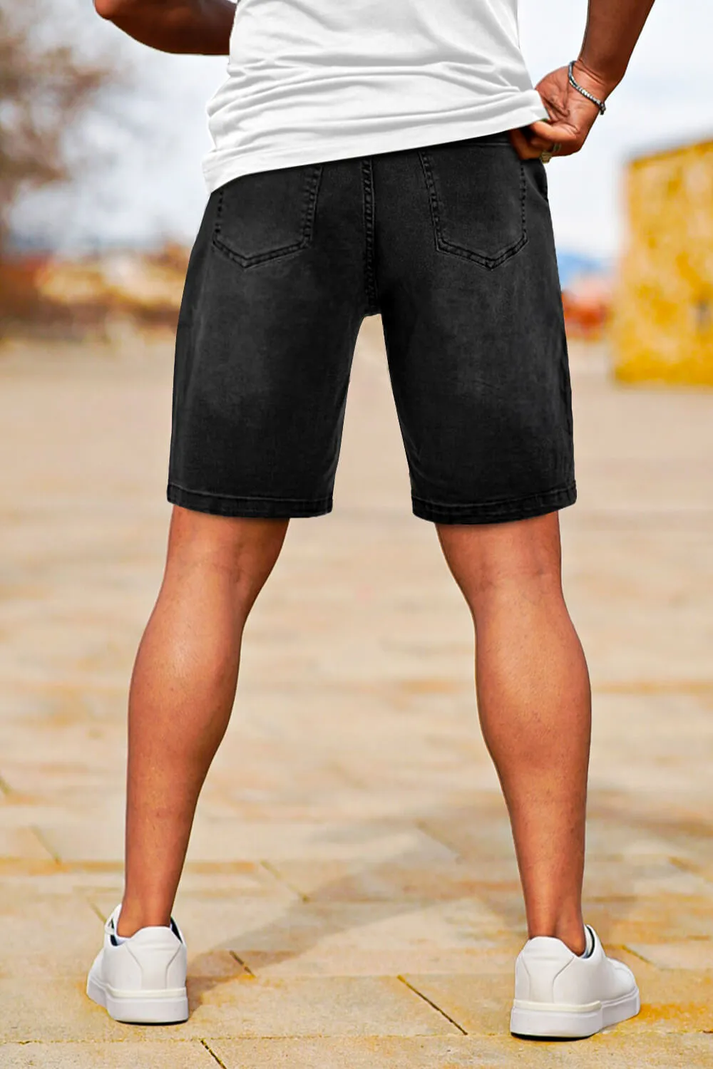 Men's Stretch Denim Short - Black