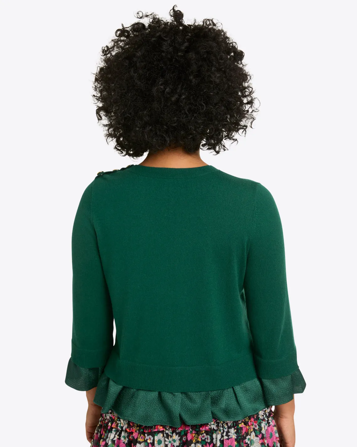 Mixed Media Sweater in Evergreen