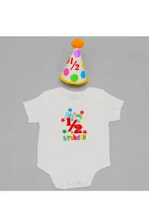 Multi half birthday bodysuit