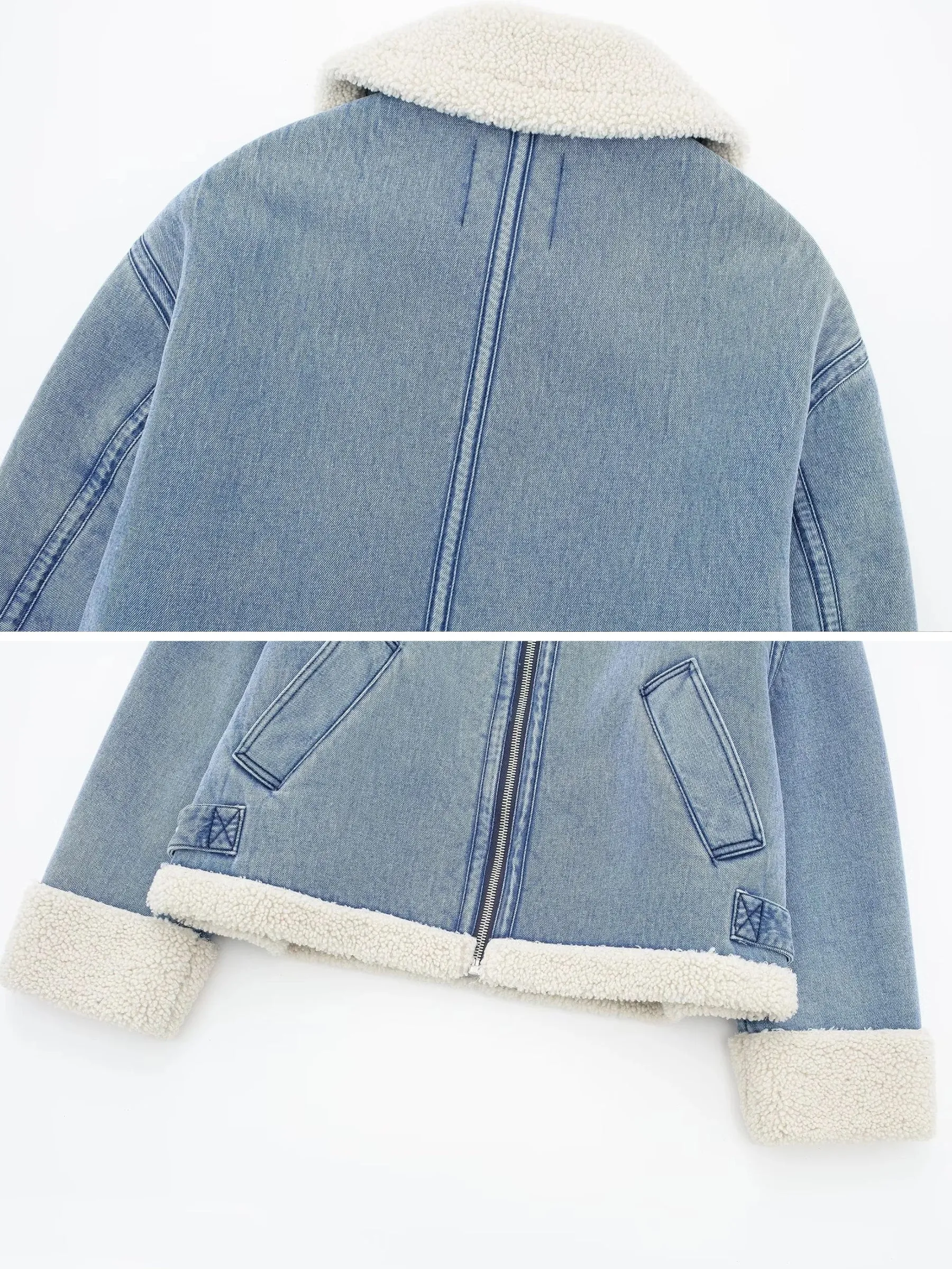 Nashley Sherpa-Lined Denim Jacket