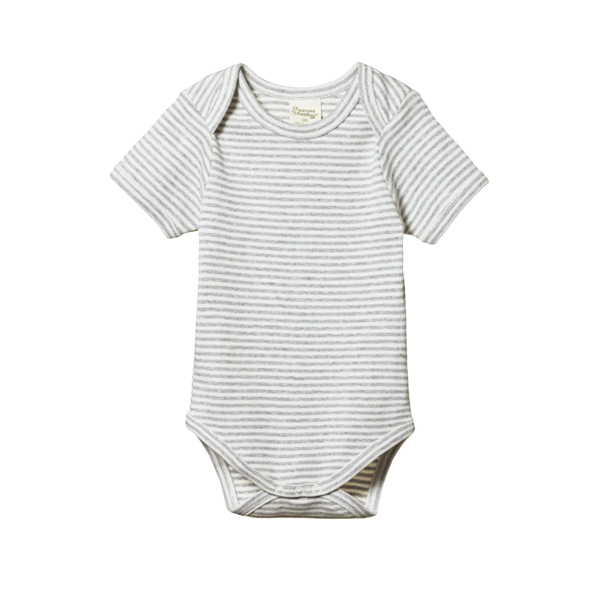 Nature Baby Bodysuit Short Sleeve - Grey Marl Stripe