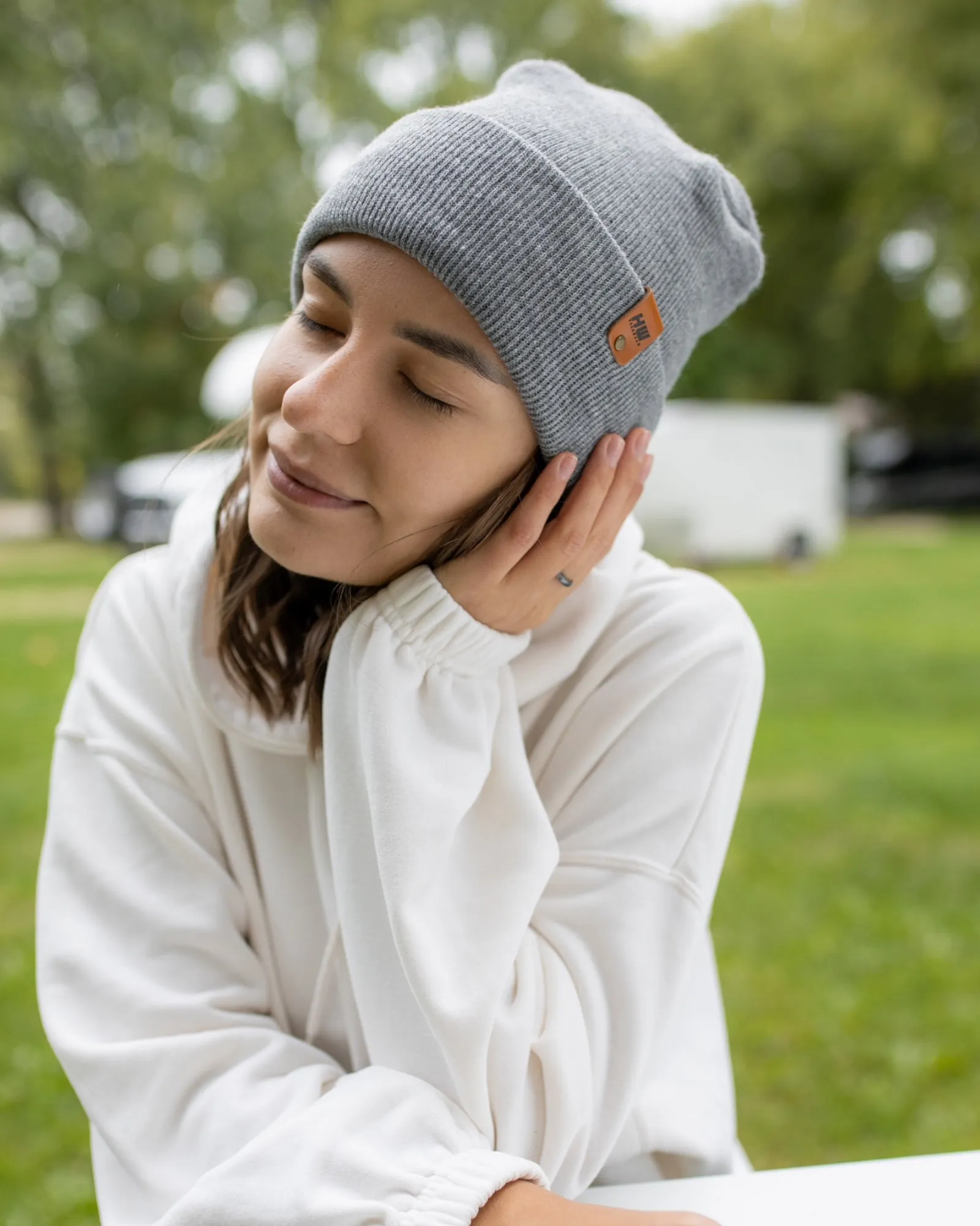 NEW HAAKWEAR Theta-Stitch Cuffed Beanie - Designed and Made in USA (Patent Pending Design) - Koala Gray