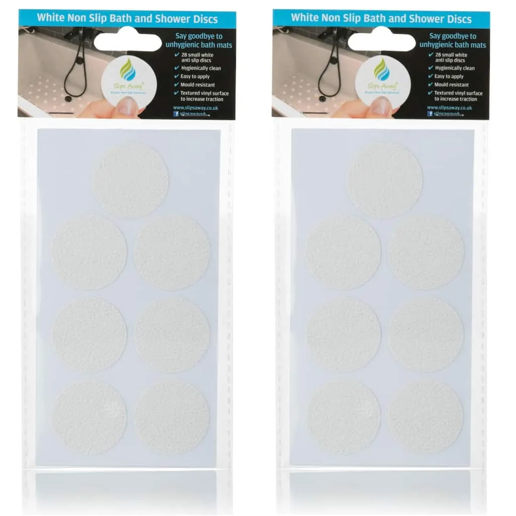 Non Slip Bath & Shower Stickers – 56x White Discs