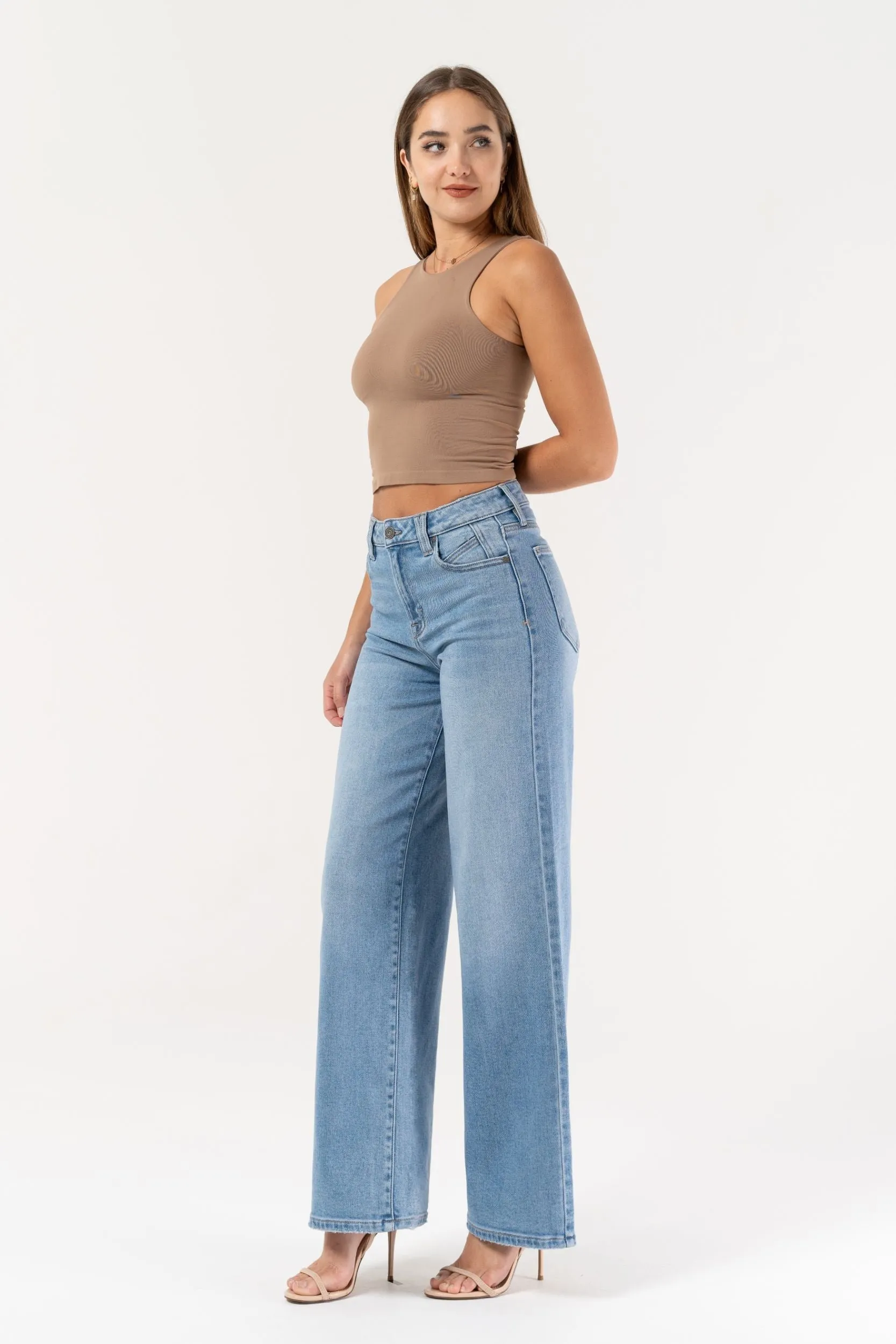 NORI Wide Leg Jeans - Medium Blue