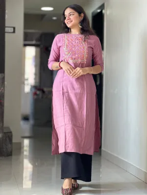 ONION THREAD WORK KURTI